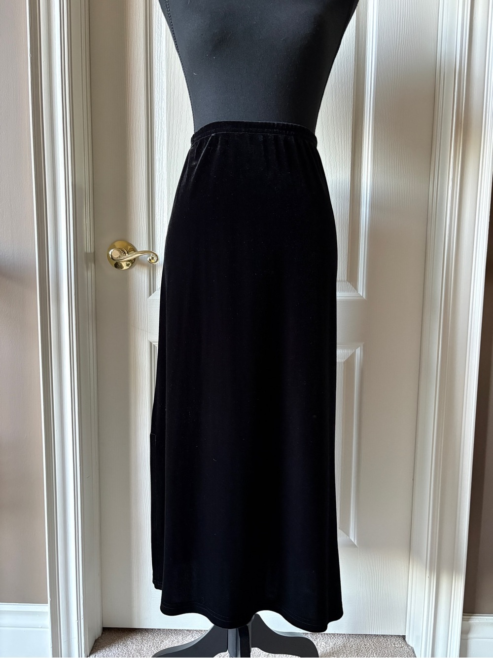1990s Black Velvet Maxi Skirt